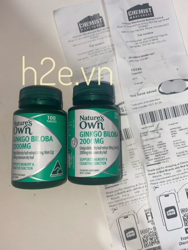 Nature's Own Ginkgo Biloba 2000mg - Bổ Não Tăng Cường Trí Nhớ Lọ 100 Viên - Image 3