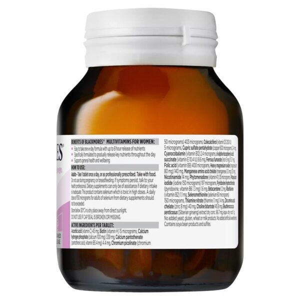 Vitamin tổng hợp cho phụ nữ Blackmores Multivitamin For Women Sustained Release của Úc 60 viên - Image 2