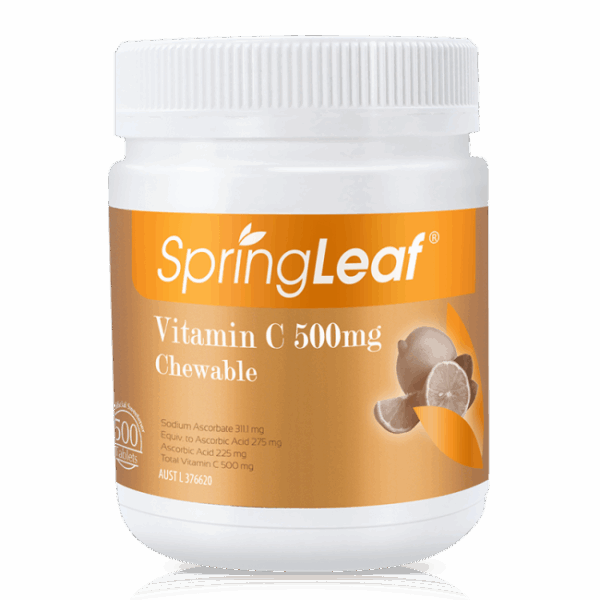 Viên ngậm vitamin C Springleaf Vitamin C 500mg Chewable của Úc 500 viên