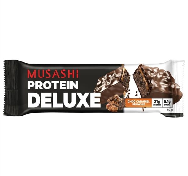 Thanh bánh protein năng lượng cao Musashi High Protein Bar Caramal Brownie 60g - Image 2
