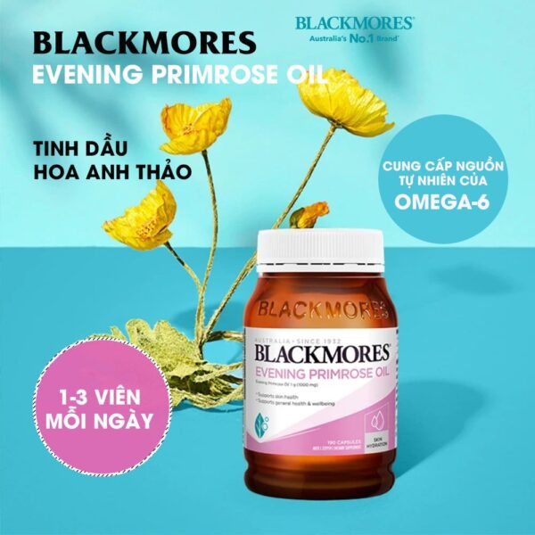 Tinh dầu hoa anh thảo Blackmores Evening Primrose Oil của Úc 190 viên - Image 3