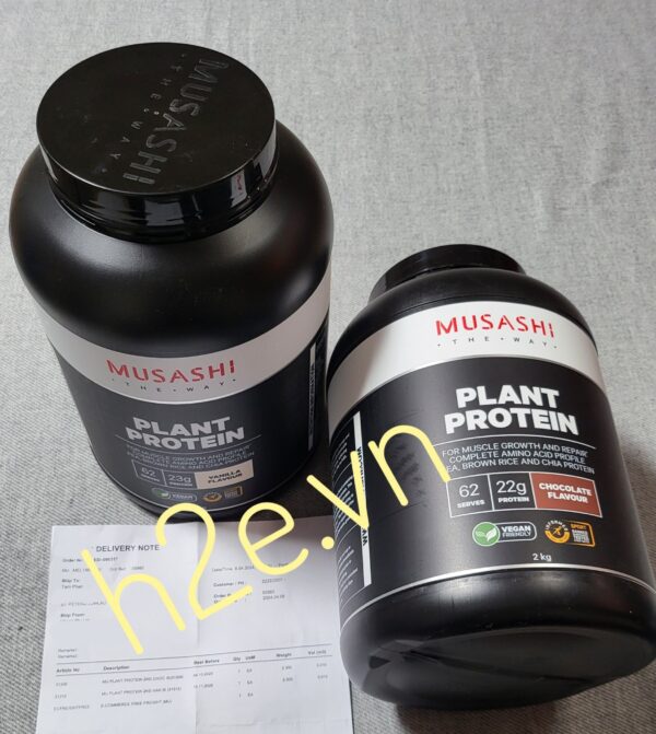 Bột Protein Musashi Plant Protein thực vật Vị SOCOLA lọ 900g - Image 2
