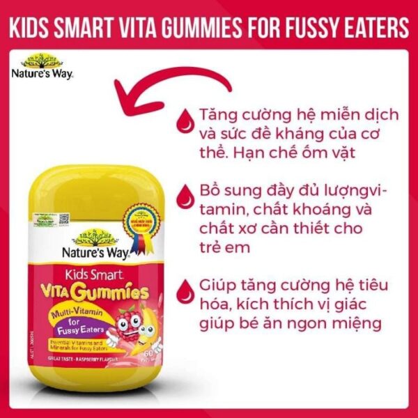Kẹo dẻo Nature' Way Gummie Multi Vitamin for Fussy Eater cho trẻ biếng ăn 60 viên - Image 3