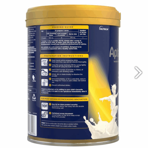 Sữa cho trẻ biếng ăn từ 1 tuổi Aptamil AptaGrow 1+ của Úc hộp 900g - Image 3