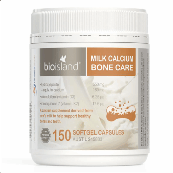 Bio Island Milk Calcium Bone Care - Viên Sữa Bổ Sung Canxi Lọ 150 Viên