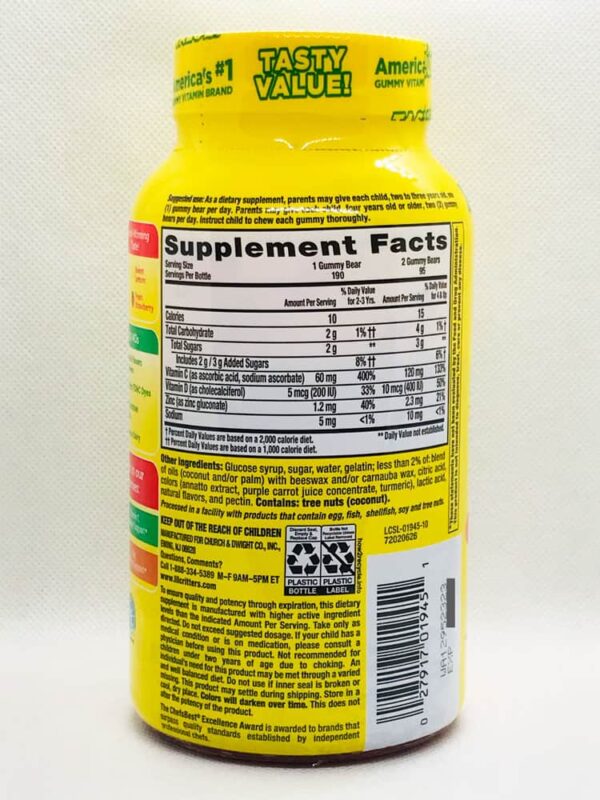 Kẹo dẻo bổ sung vitamin C và tăng sức đề kháng L’il Critters Immune C lọ 290 viên - Image 2
