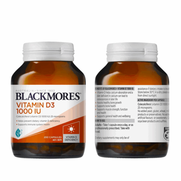 Viên uống bổ sung vitamin D3 Blackmores Vitamin D3 1000IU của Úc 200 viên - Image 2
