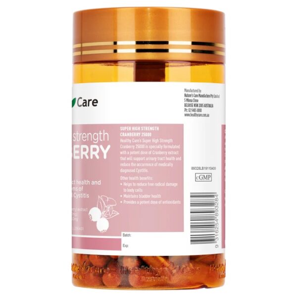 Viên uống hỗ trợ đường tiết niệu Healthy Care Cranberry 25000 của Úc 90 viên - Image 3
