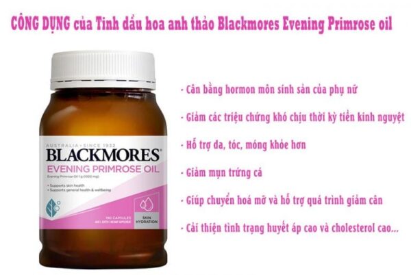 Tinh dầu hoa anh thảo Blackmores Evening Primrose Oil của Úc 190 viên - Image 2