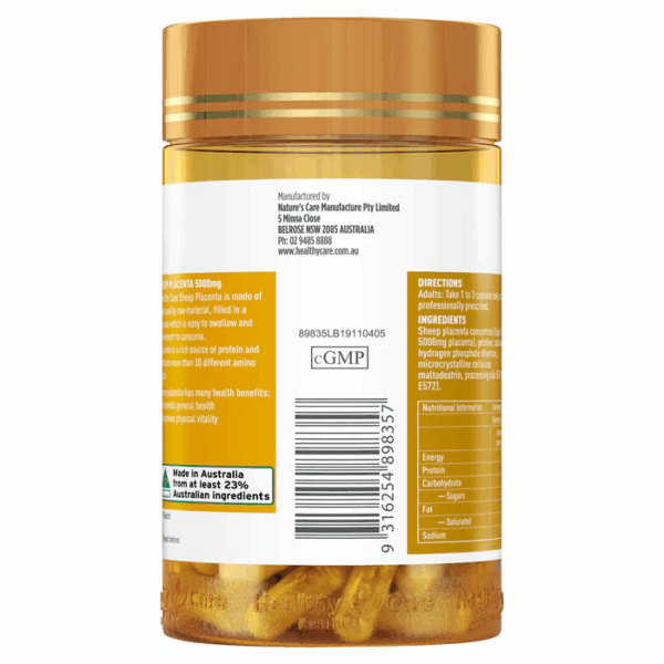 Nhau thai cừu Healthy Care Sheep Placenta 5000mg của Úc 100 viên - Image 3