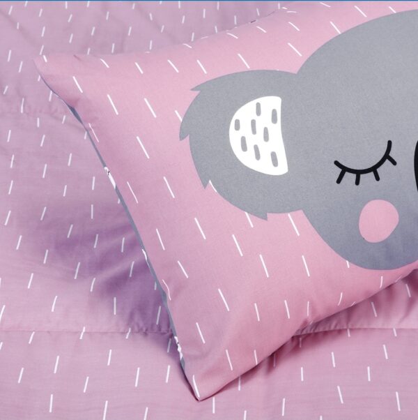 Bộ chăn bông trần và vỏ gối cho trẻ Pink Koala - Image 3