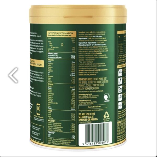 Sữa công thức hữu cơ số 1 Aptamil Essensis Organic A2 Protein Milk Premium Infant Formula 900g cho bé từ 0-6 tháng tuổi của Úc - Image 3