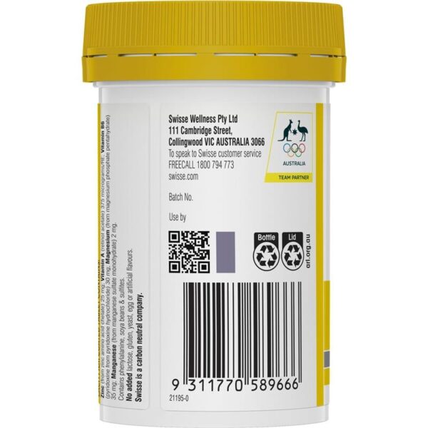 Viên uống bổ sung kẽm Swisse Ultiboost ZinC+ của Úc 60 viên - Image 3