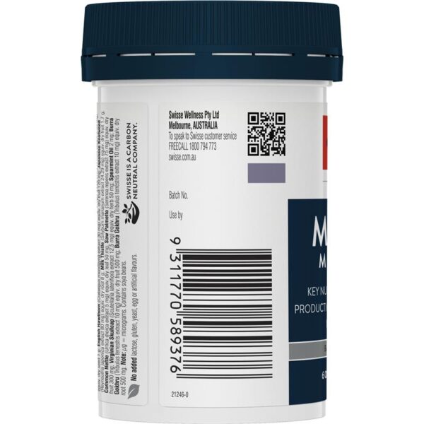 Viên uống bổ sung vitamin tổng hợp cho nam từ 65 tuổi trở lên Swisse Men's Ultivite 65+ của Úc 60 viên - Image 3