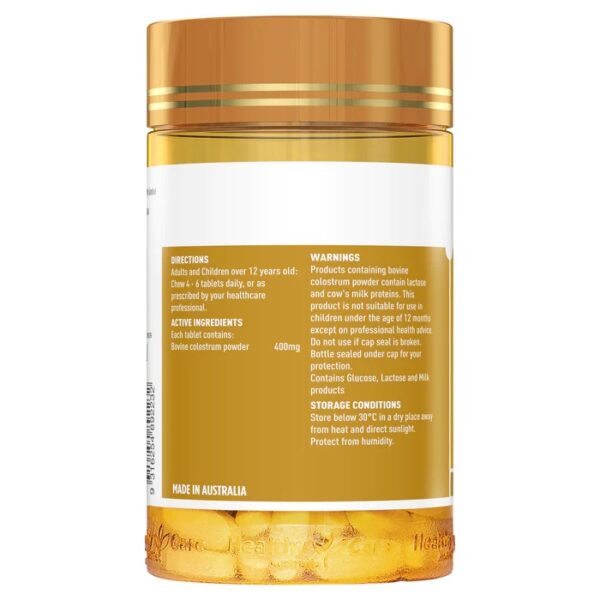 Viên nhai sữa bò non Healthy Care Super Colostrum 400mg của Úc 200 viên - Image 2