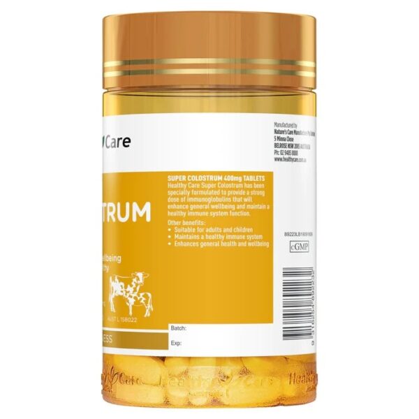 Viên nhai sữa bò non Healthy Care Super Colostrum 400mg của Úc 200 viên - Image 3