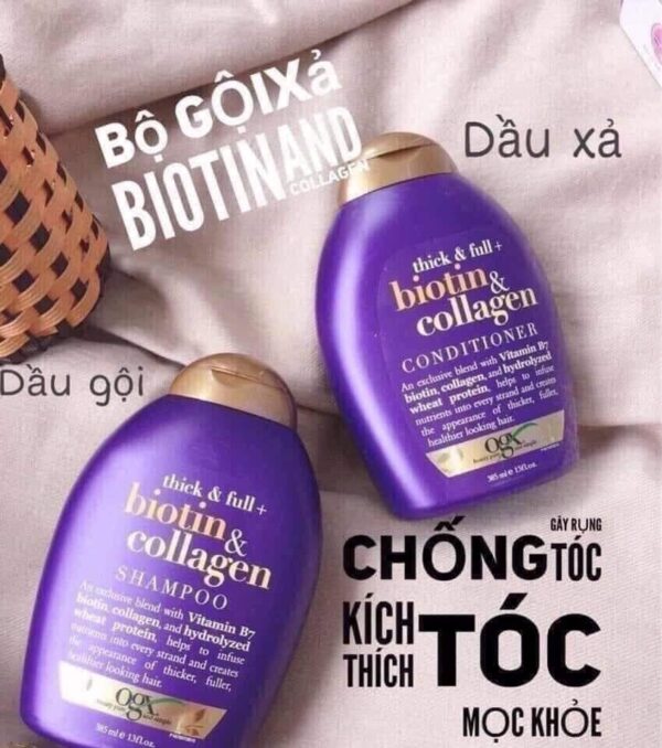 Bộ dầu gội xả Biotin Collagen hỗ trợ giảm rụng và kích thích mọc tóc 385ml - Image 3