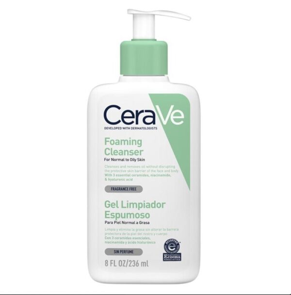 CeraVe Foaming Cleanser For Oily Skin - Sữa Rửa Mặt Cho Da Dầu Và Nhạy Cảm 236ml - Image 2