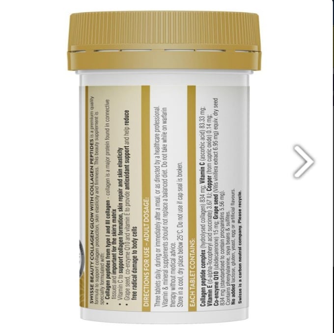 Viên uống hỗ trợ đẹp da Swisse Beauty Collagen Glow của Úc 60 viên - Image 2