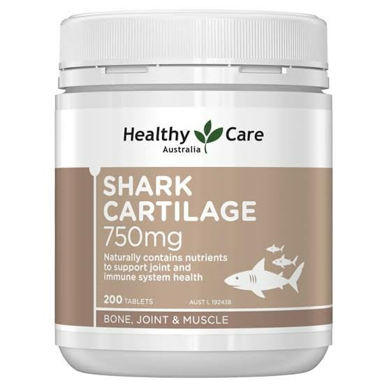 Healthy Care Shark Cartilage 750mg - Viên Uống Sụn Vi Cá Mập Lọ 200 Viên