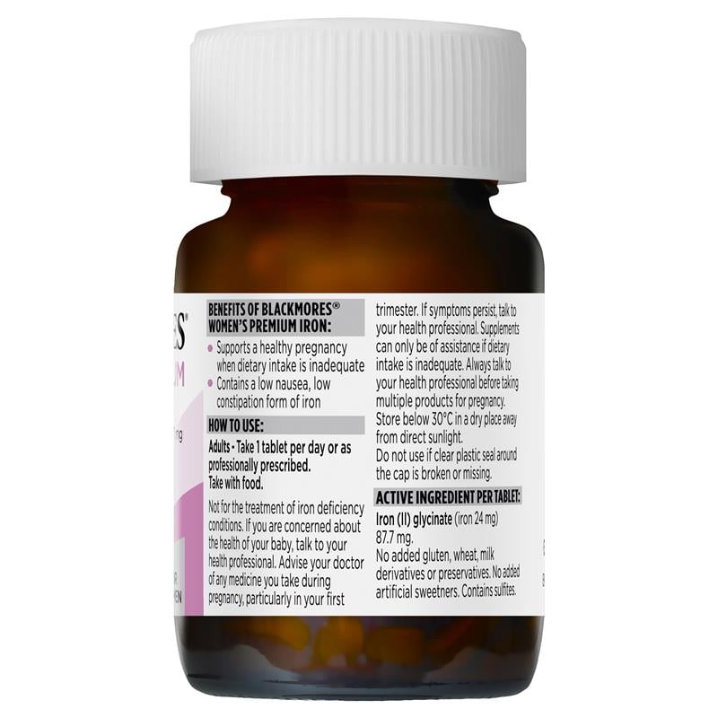 Viên uống hỗ trợ bổ sung sắt cho bà bầu Blackmores Women's Premium Iron của Úc 30 viên - Image 2