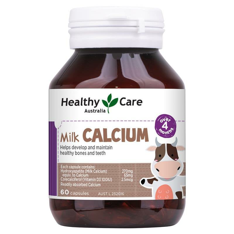 Viên sữa canxi Healthy Care Kids Milk Calcium cho trẻ trên 4 tháng tuổi của Úc 60 viên - Image 2