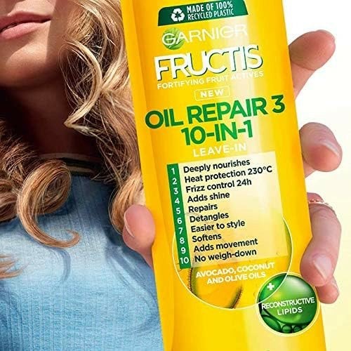 Xả khô dưỡng tóc 10 in 1 Garnier Fructis dành cho tóc khô xơ - 400ml - Image 3