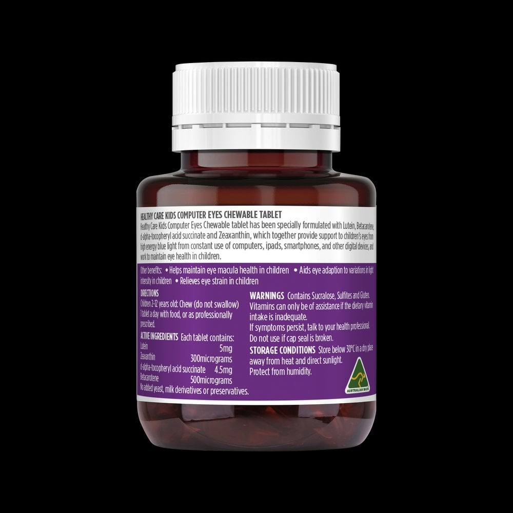 Viên nhai hỗ trợ mắt sáng cho bé Healthy Care Kids Computer Eyes của Úc 60 viên - Image 3