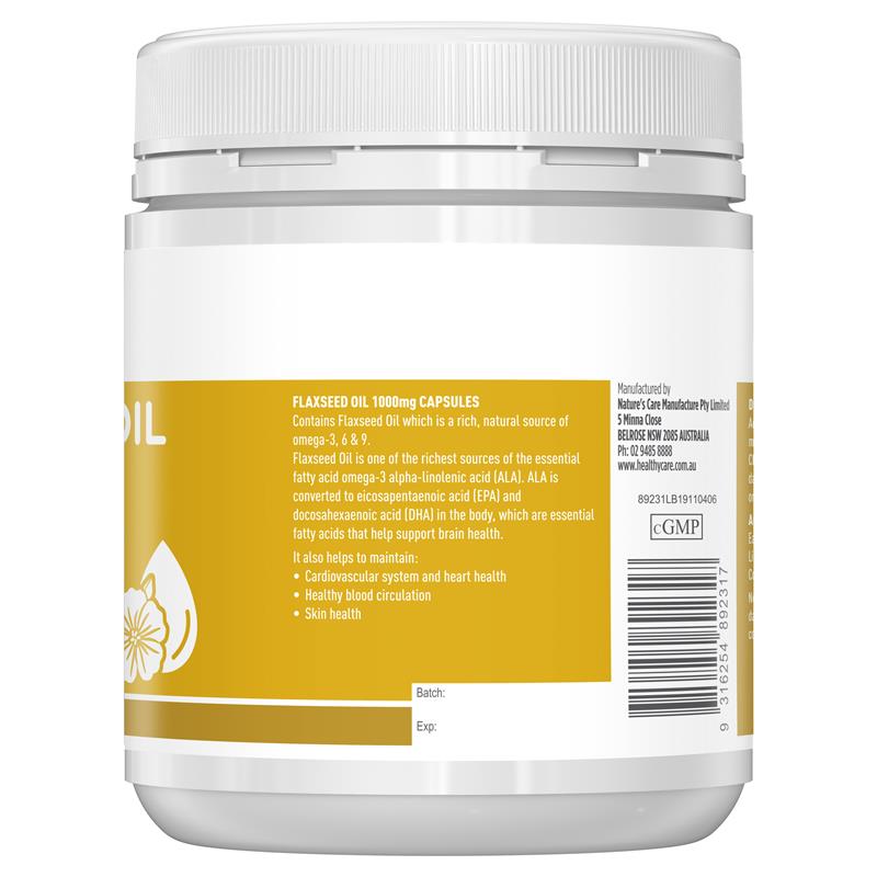 Viên uống dầu hạt lanh Healthy Care Flaxseed Oil 1000mg của Úc 200 viên - Image 4