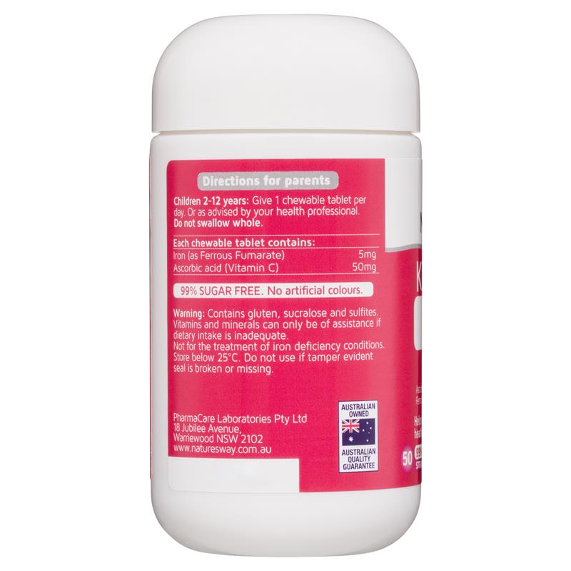 Viên Nhai Bổ Sung Sắt Và Vitamin C Nature's Way Kids Smart Iron + Vitamin C Lọ 50 Viên - Image 4