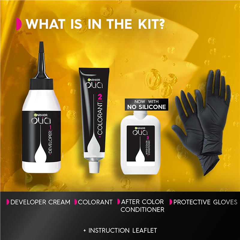 Thuốc nhuộm tóc phủ bạc Garnier Olia 4.0 Dark Brown - Image 2