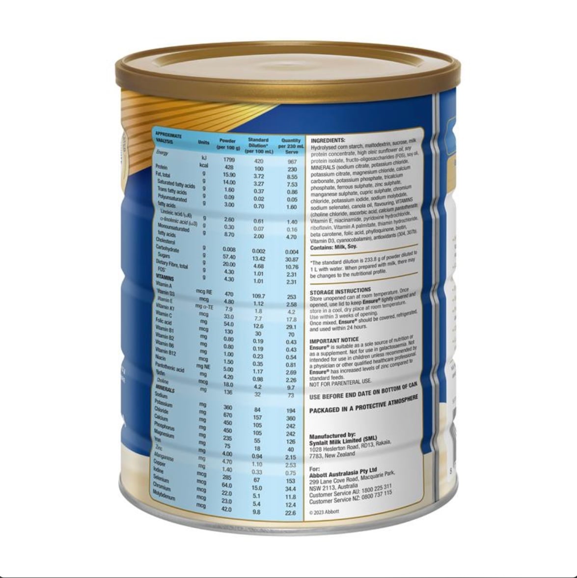 Sữa Abbott Ensure hương vani của Úc 850g - Image 3