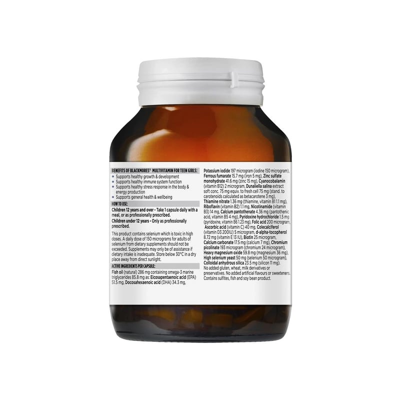 Vitamin tổng hợp cho bé gái tuổi dậy thì Blackmores Multivitamin For Teen Girls của Úc 60 viên - Image 3