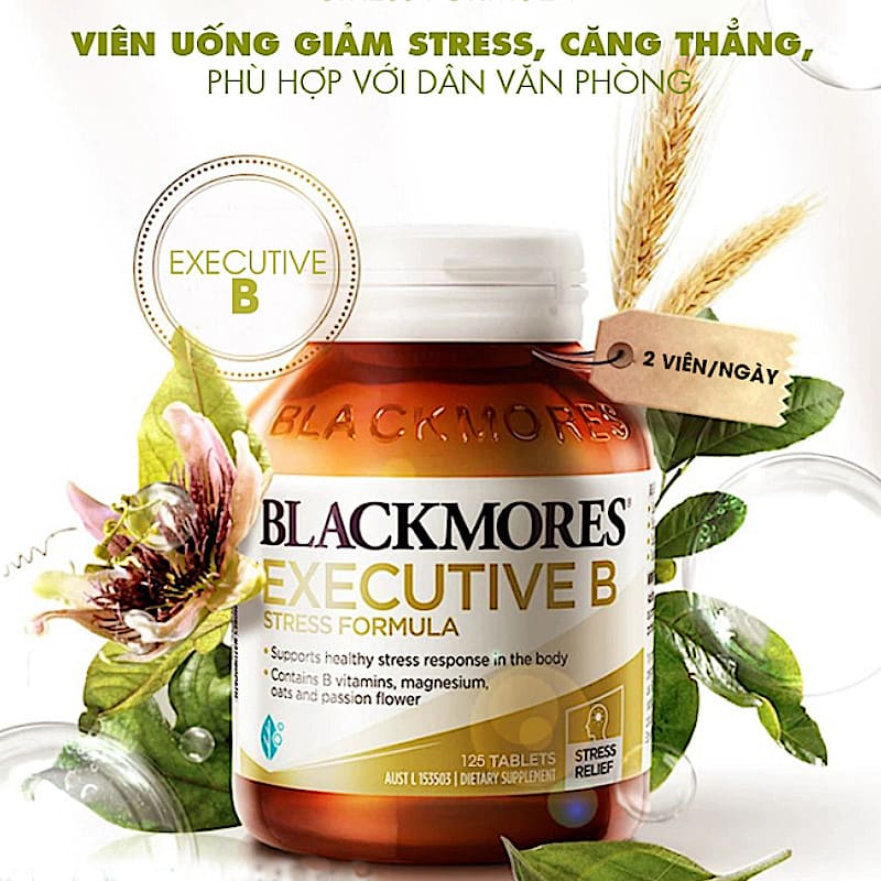 Viên uống hỗ trợ giảm stress Blackmores Executive B Stress Formula của Úc 125 viên - Image 3