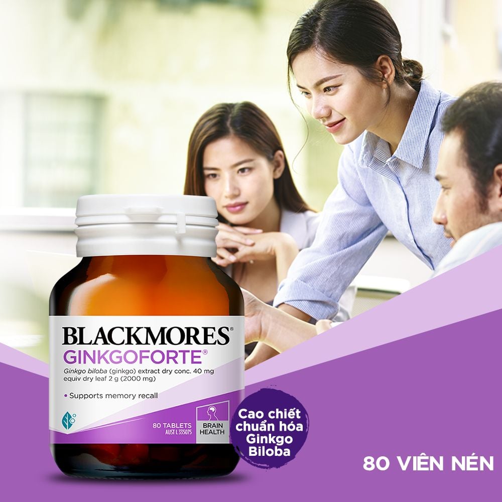 Viên uống hỗ trợ bổ não Blackmores Ginkgo Forte của Úc 80 viên - Image 4
