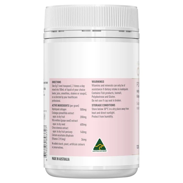 Bột uống bổ sung collagen Healthy Care Beauty Collagen Powder của Úc 120g - Image 4