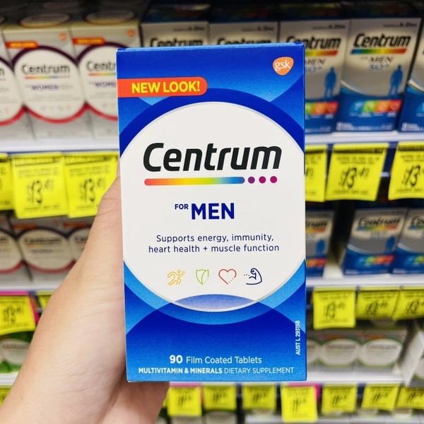 Vitamin tổng hợp tăng cường sinh lực cho nam Centrum For Men của Úc 90 viên - Image 2