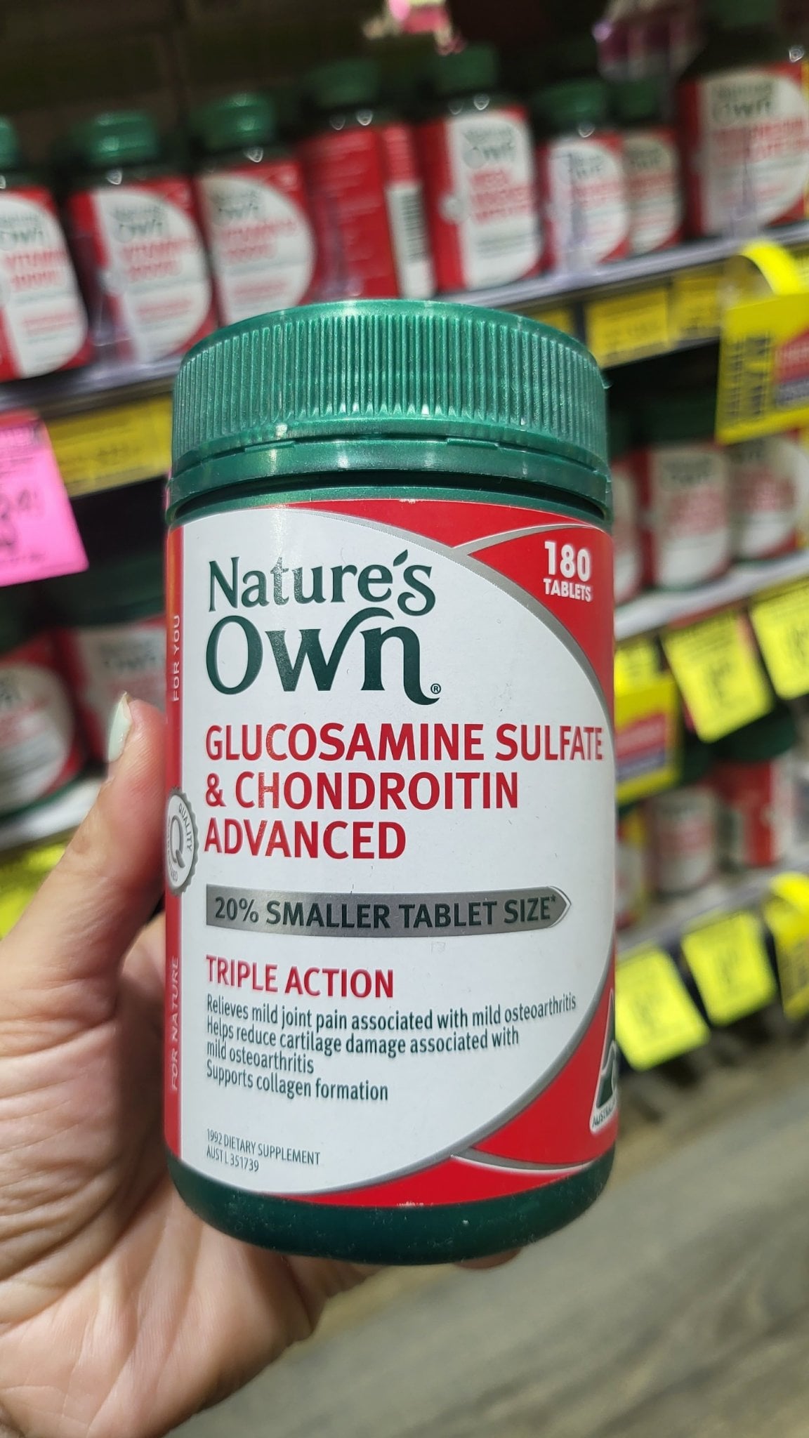 Viên uống bổ khớp Nature's Own Glucosamine Sulfate & Chondroitin Advanced for Joint Health 180 Viên - Image 2