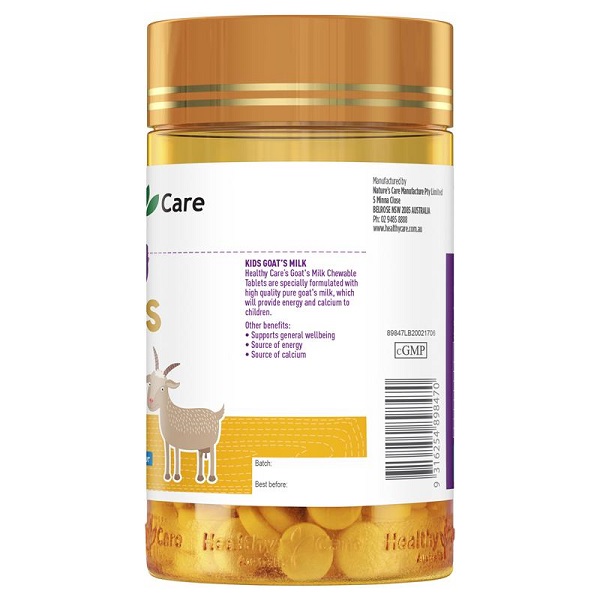 Kẹo sữa dê vị vani Healthy Care Kids Goats Milk của Úc 300 viên - Image 2