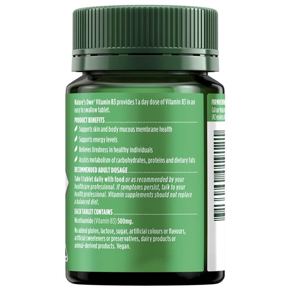 Viên uống bổ sung vitamin B3 Nature's Own Vitamin B3 500mg của Úc 60 viên - Image 2