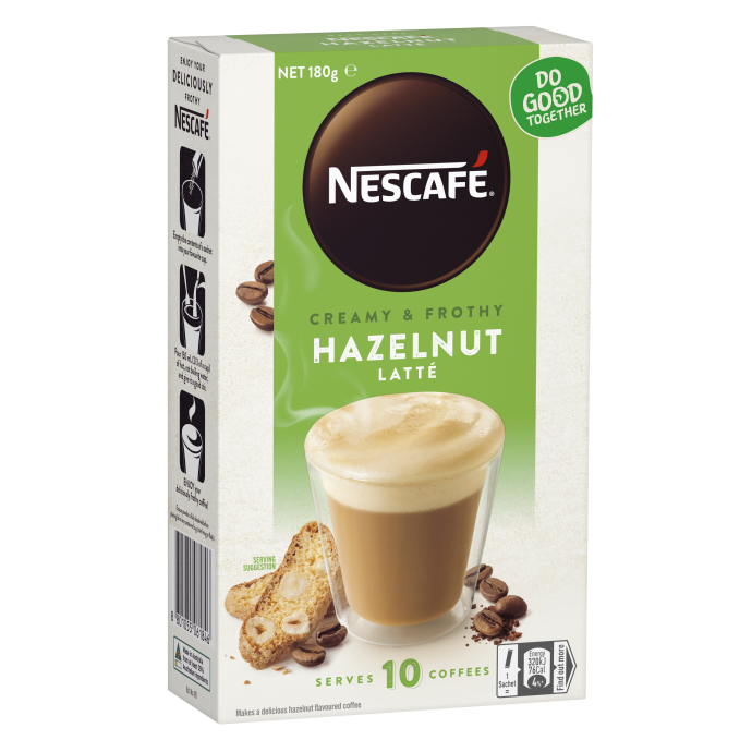 Nescafe Hazelnut Latte - Cafe Pha Sẵn Hộp 10 Gói - Image 2