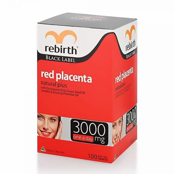 Nhau Thai Cừu Đỏ Úc Rebirth Black Label Red Placenta Natural Plus 3000mg 100 Viên - Image 2