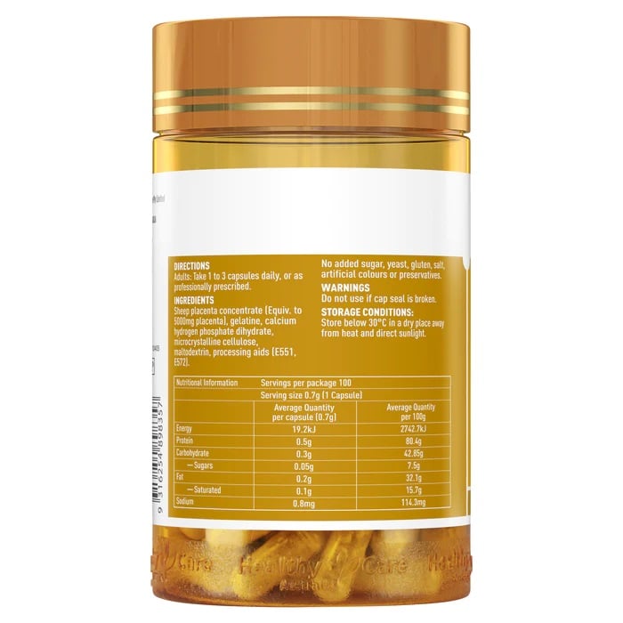 Nhau thai cừu Healthy Care Sheep Placenta 5000mg của Úc 100 viên - Image 2