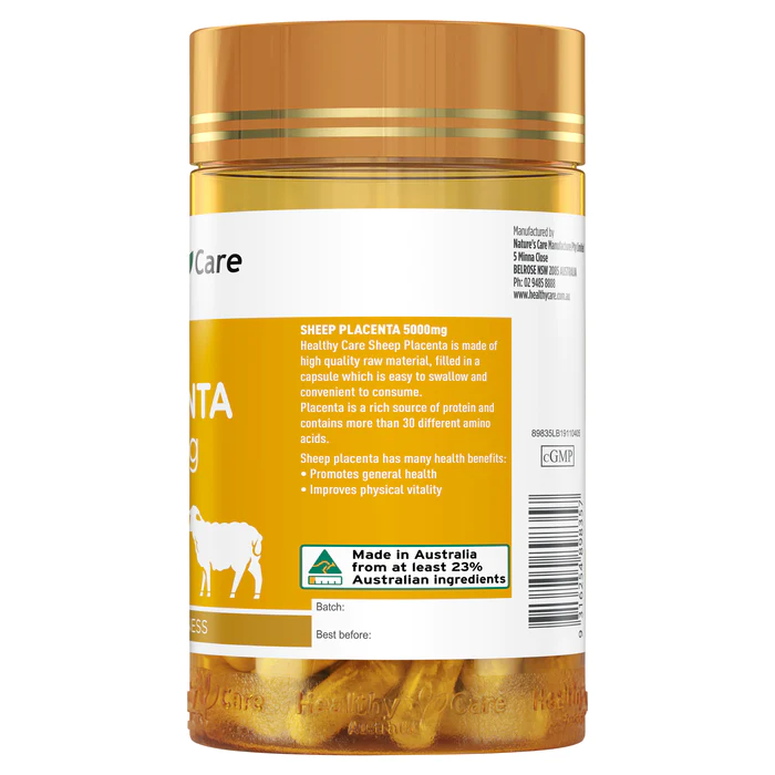 Nhau thai cừu Healthy Care Sheep Placenta 5000mg của Úc 100 viên - Image 4
