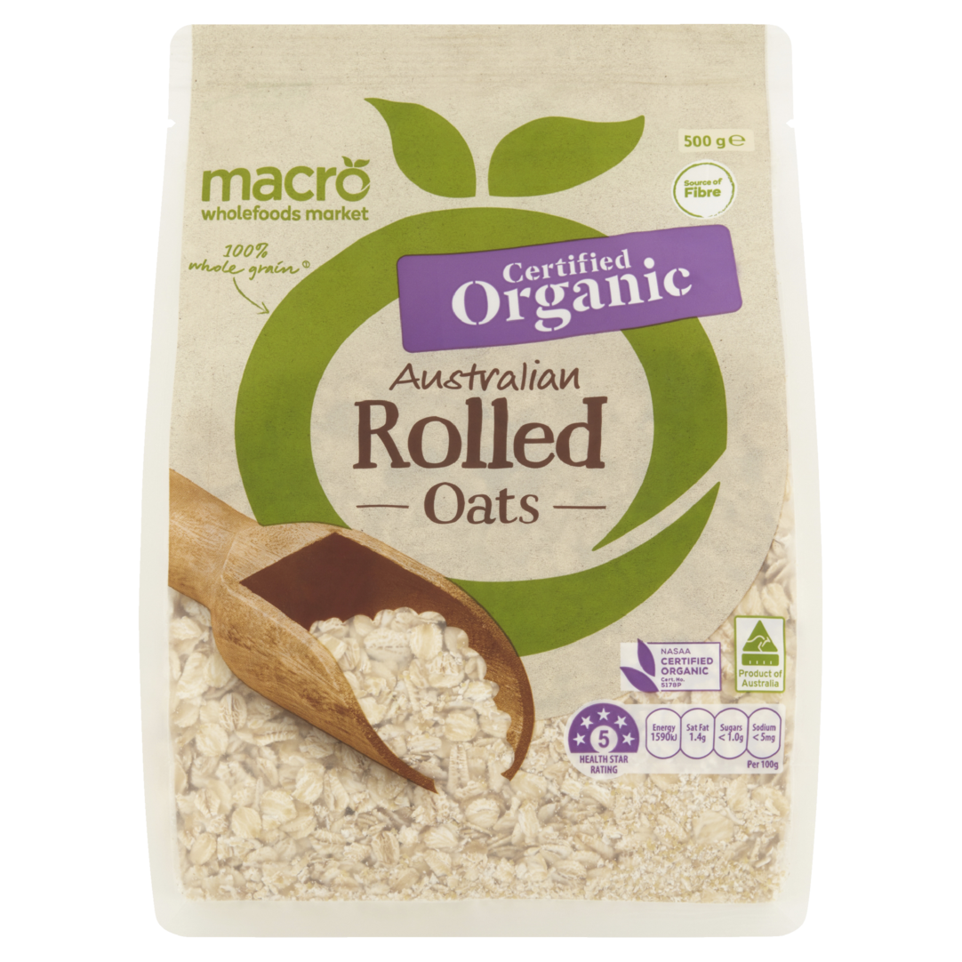 Yến mạch nguyên cám Organic Macro Úc - 500g