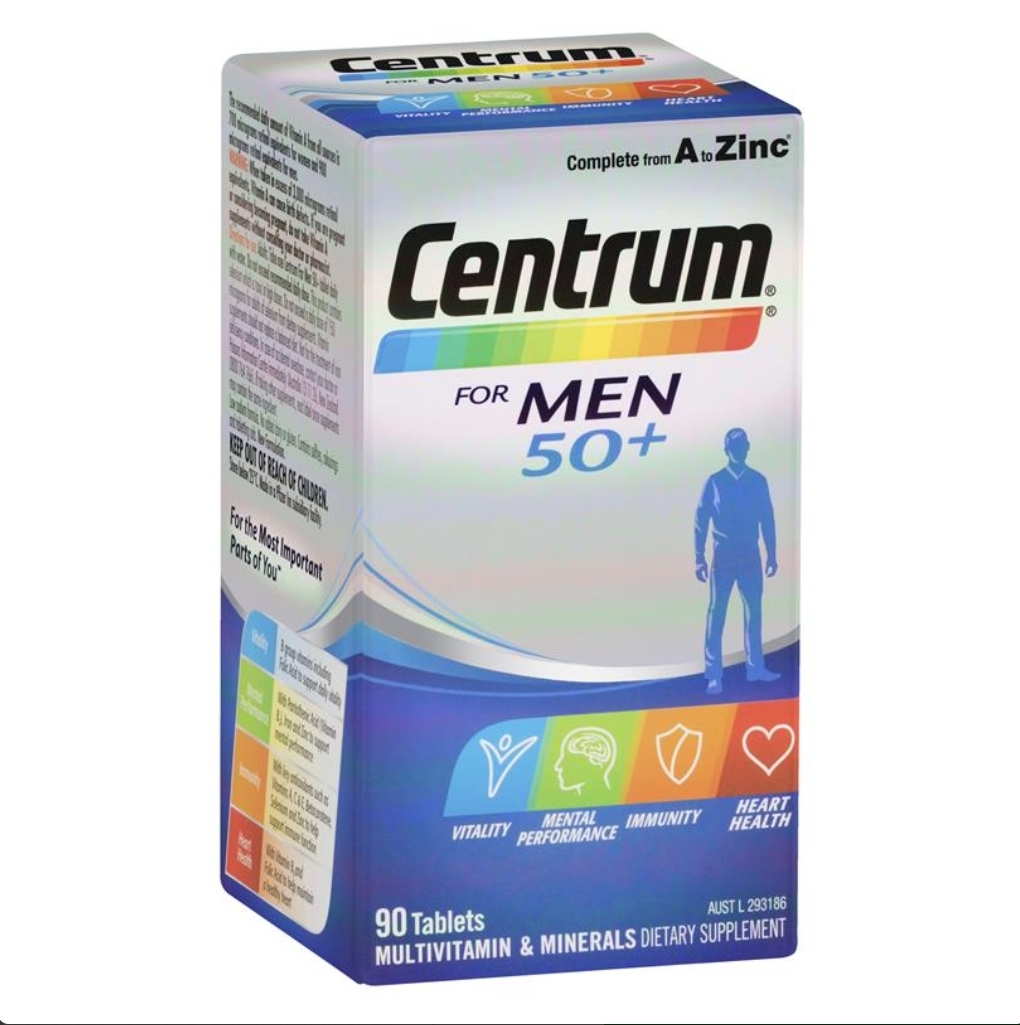 Centrum For Men 50+ Vitamin Tổng Hợp Cho Nam Giới Trên 50 Tuổi Lọ 90 Viên - Image 2