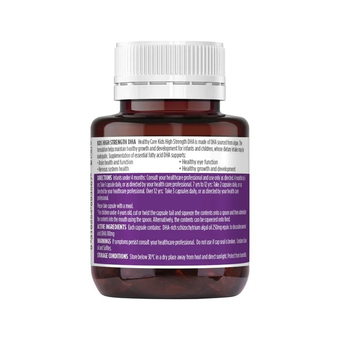 Viên uống DHA Healthy Care Kids High Strength DHA cho trẻ từ 4 tháng tuổi của Úc 60 viên - Image 3