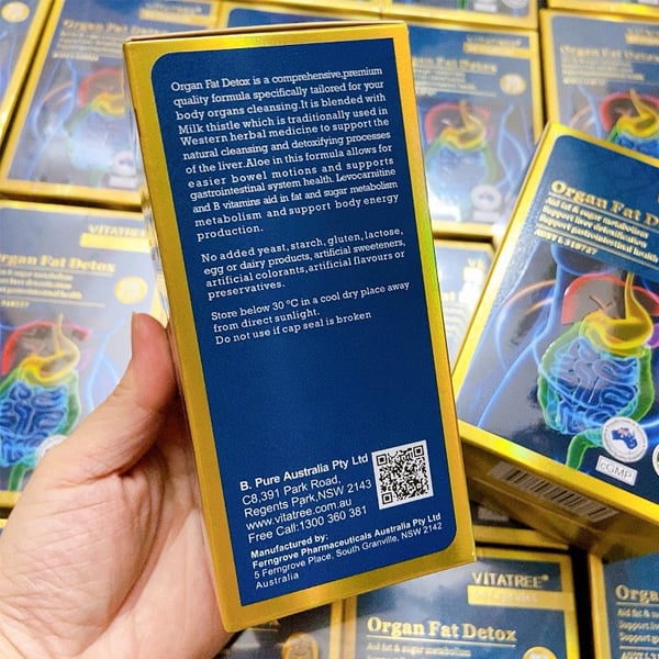 Viên uống hỗ trợ thải độc mỡ nội tạng Vitatree Organ Fat Detox của Úc 60 viên - Image 3