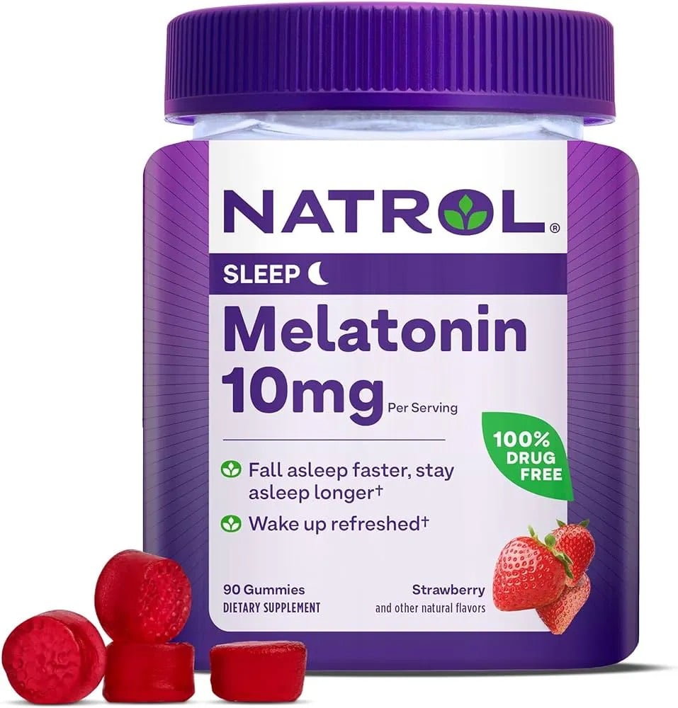 Kẹo dẻo vị dâu hỗ trợ ngủ ngon Natrol Melatonin 10mg Sleep của Mỹ 90 viên - Image 2