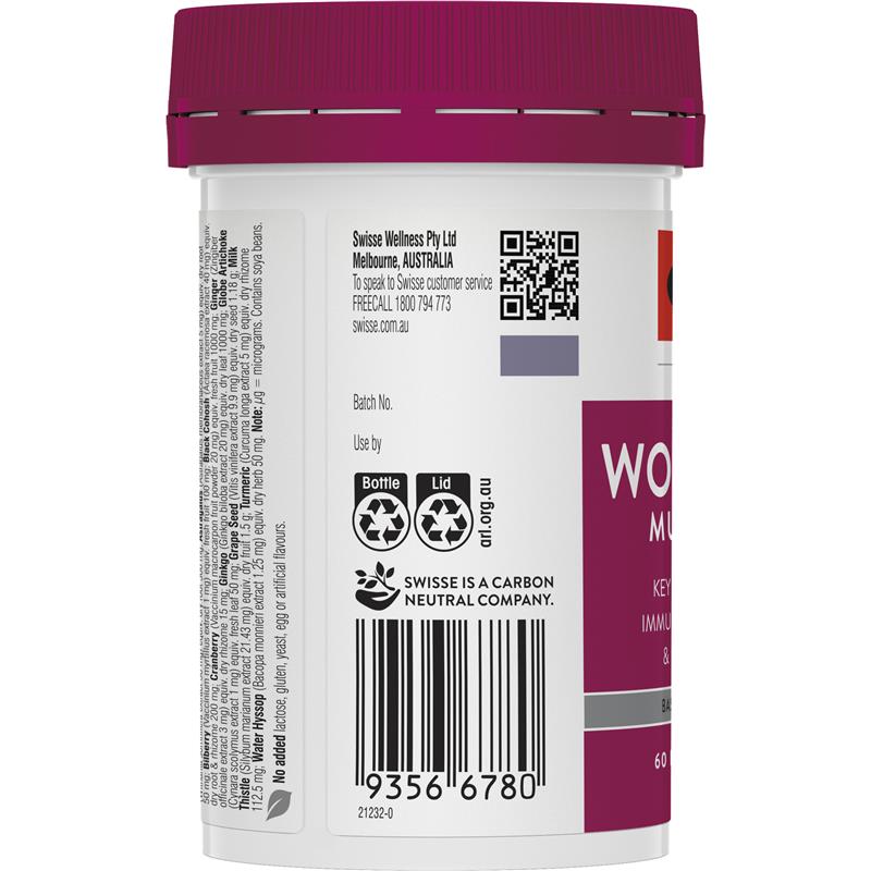 Vitamin tổng hợp cho nữ trên 50 tuổi Swisse Ultivite Women's 50+ của Úc - lọ 60 viên - Image 3